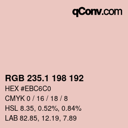 カラーコード: RGB 235.1 198 192 | qconv.com