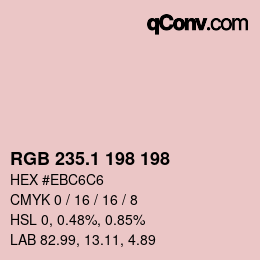 カラーコード: RGB 235.1 198 198 | qconv.com