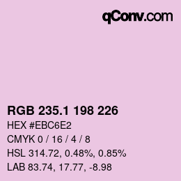 カラーコード: RGB 235.1 198 226 | qconv.com
