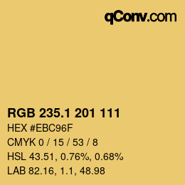 カラーコード: RGB 235.1 201 111 | qconv.com