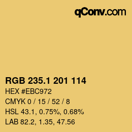 カラーコード: RGB 235.1 201 114 | qconv.com