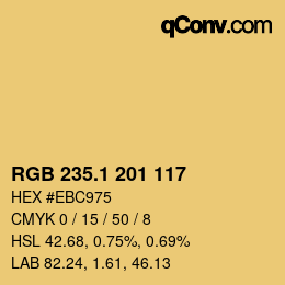 カラーコード: RGB 235.1 201 117 | qconv.com