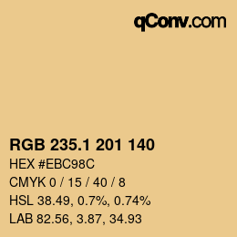カラーコード: RGB 235.1 201 140 | qconv.com