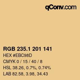 カラーコード: RGB 235.1 201 141 | qconv.com