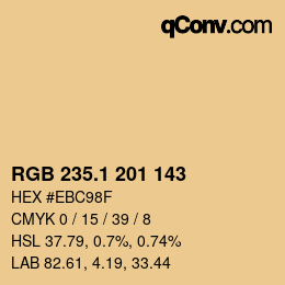 カラーコード: RGB 235.1 201 143 | qconv.com