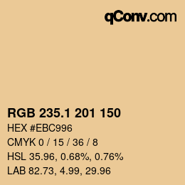 カラーコード: RGB 235.1 201 150 | qconv.com