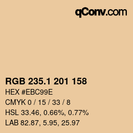 カラーコード: RGB 235.1 201 158 | qconv.com
