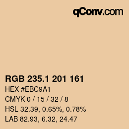 カラーコード: RGB 235.1 201 161 | qconv.com