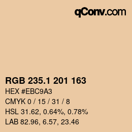Color code: RGB 235.1 201 163 | qconv.com
