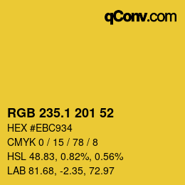 カラーコード: RGB 235.1 201 52 | qconv.com