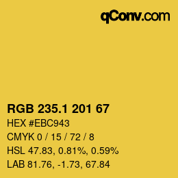 カラーコード: RGB 235.1 201 67 | qconv.com