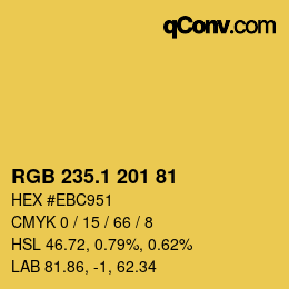カラーコード: RGB 235.1 201 81 | qconv.com