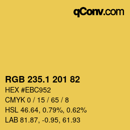カラーコード: RGB 235.1 201 82 | qconv.com