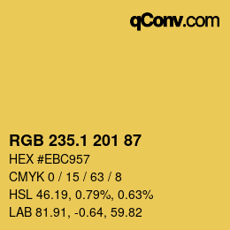 カラーコード: RGB 235.1 201 87 | qconv.com