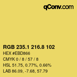 カラーコード: RGB 235.1 216.8 102 | qconv.com