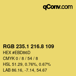 カラーコード: RGB 235.1 216.8 109 | qconv.com