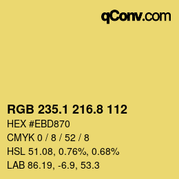 カラーコード: RGB 235.1 216.8 112 | qconv.com