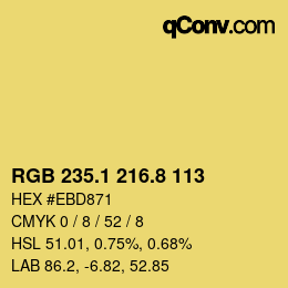 カラーコード: RGB 235.1 216.8 113 | qconv.com