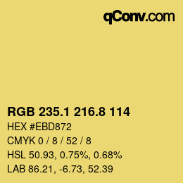 カラーコード: RGB 235.1 216.8 114 | qconv.com