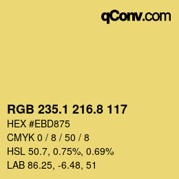 カラーコード: RGB 235.1 216.8 117 | qconv.com