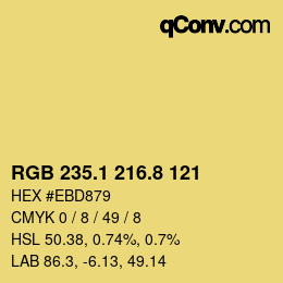 カラーコード: RGB 235.1 216.8 121 | qconv.com