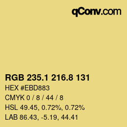 カラーコード: RGB 235.1 216.8 131 | qconv.com