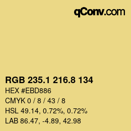 カラーコード: RGB 235.1 216.8 134 | qconv.com