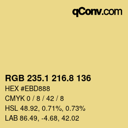 Color code: RGB 235.1 216.8 136 | qconv.com