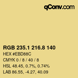 Color code: RGB 235.1 216.8 140 | qconv.com