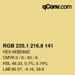 Color code: RGB 235.1 216.8 141 | qconv.com