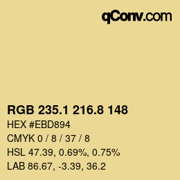 Color code: RGB 235.1 216.8 148 | qconv.com