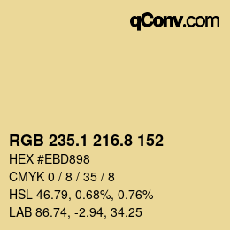 Color code: RGB 235.1 216.8 152 | qconv.com