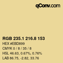 Color code: RGB 235.1 216.8 153 | qconv.com