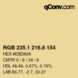 Color code: RGB 235.1 216.8 154 | qconv.com