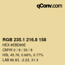 Color code: RGB 235.1 216.8 158 | qconv.com