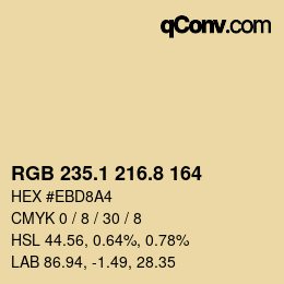 Color code: RGB 235.1 216.8 164 | qconv.com
