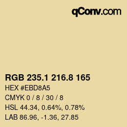 Farbcode: RGB 235.1 216.8 165 | qconv.com