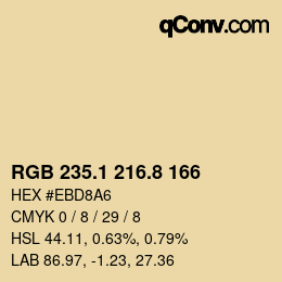 Color code: RGB 235.1 216.8 166 | qconv.com