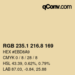 Color code: RGB 235.1 216.8 169 | qconv.com