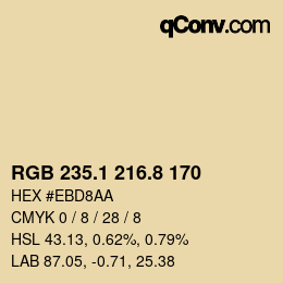 Color code: RGB 235.1 216.8 170 | qconv.com