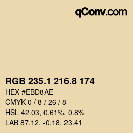 Color code: RGB 235.1 216.8 174 | qconv.com