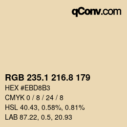 Color code: RGB 235.1 216.8 179 | qconv.com
