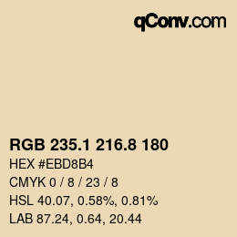 Color code: RGB 235.1 216.8 180 | qconv.com