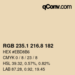 Color code: RGB 235.1 216.8 182 | qconv.com