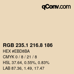 Color code: RGB 235.1 216.8 186 | qconv.com
