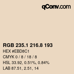 カラーコード: RGB 235.1 216.8 193 | qconv.com