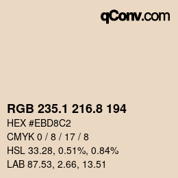 Color code: RGB 235.1 216.8 194 | qconv.com