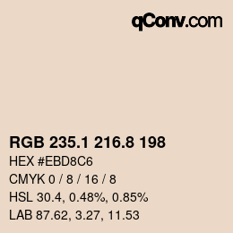 Color code: RGB 235.1 216.8 198 | qconv.com