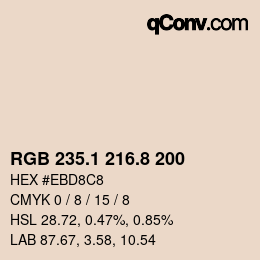 Color code: RGB 235.1 216.8 200 | qconv.com