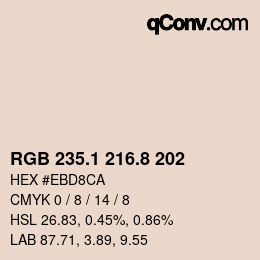 Color code: RGB 235.1 216.8 202 | qconv.com